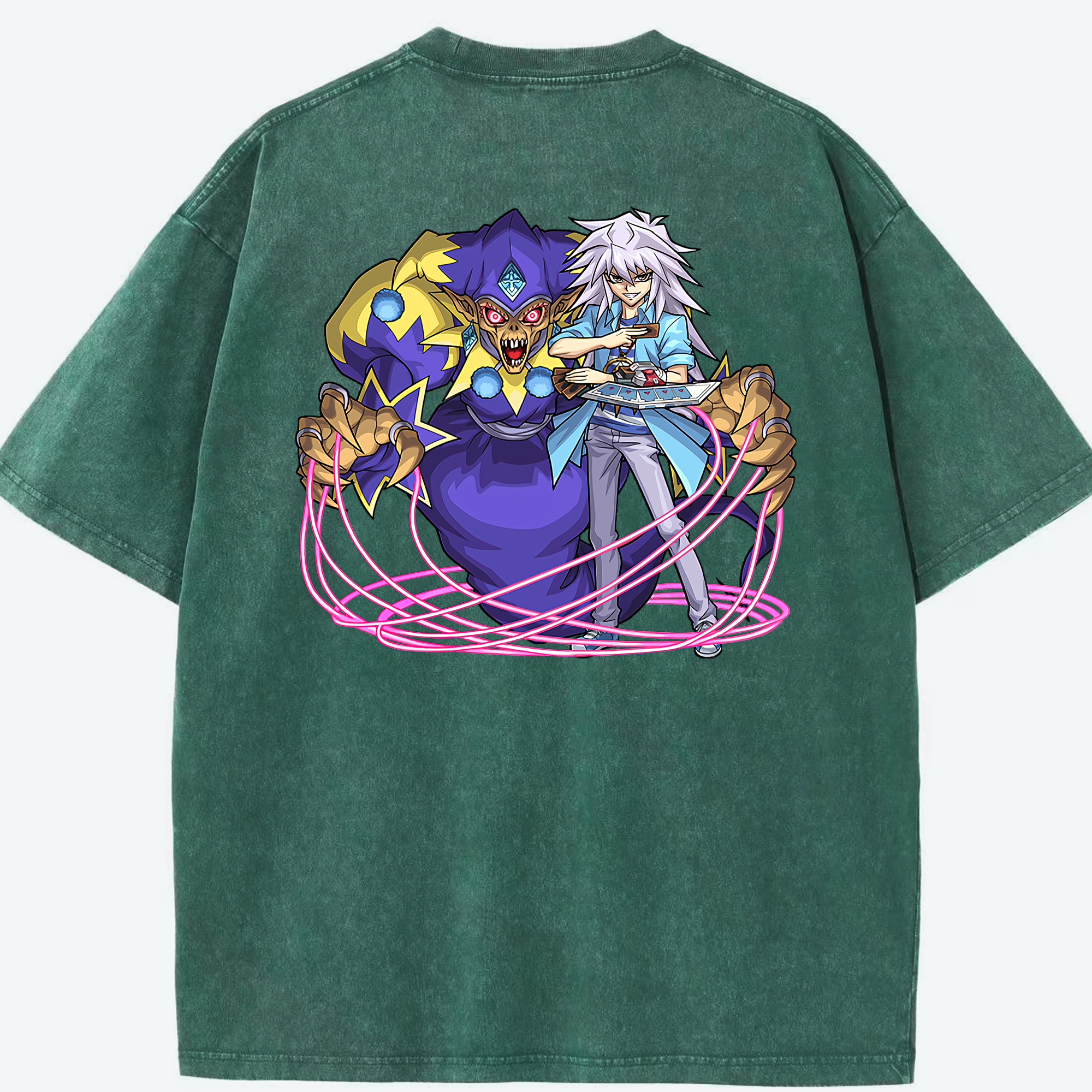 （画像用） 遊☆戯☆王 Yu-Gi-Oh! 綿100% ヴィンテージ風 半袖Tシャツ（背面プリント）